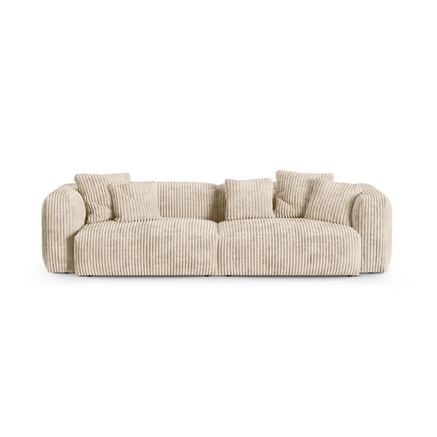 Martina 4-Sitzer Sofa, Sitztiefe 90 cm, aus Cord in Leichtes Beige (Tilia 03), 320x120 cm von Micadoni – Bild 1