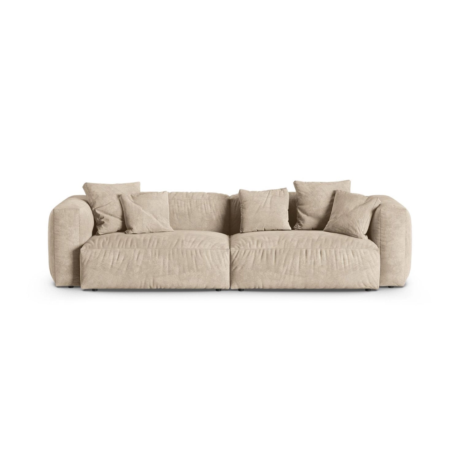Martina 4-Sitzer Sofa, Sitztiefe 90 cm, aus Samt, Cord, Boucle oder Strukturstoff, 320x120 cm von Micadoni – Bild 1