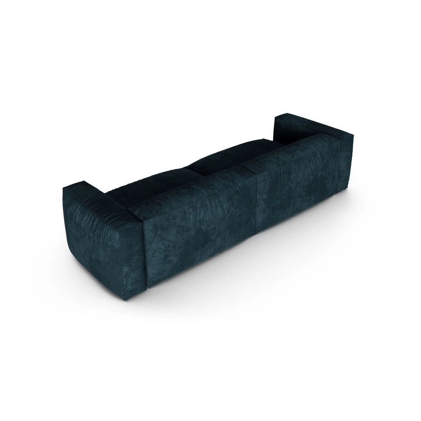 Martina 4-Sitzer Sofa, Sitztiefe 90 cm, aus Samt in Deep Petrol (Vogue 13), 320x120 cm von Micadoni – Bild 4