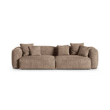 Martina 4-Sitzer Sofa, Sitztiefe 90 cm, aus Samt in Dunkelbeige (Vogue 3), 320x120 cm von Micadoni – Bild 1