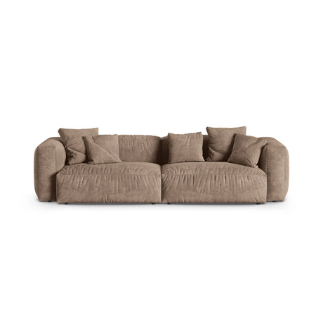 Martina 4-Sitzer Sofa, Sitztiefe 90 cm, aus Samt in Dunkelbeige (Vogue 3), 320x120 cm von Micadoni – Bild 1