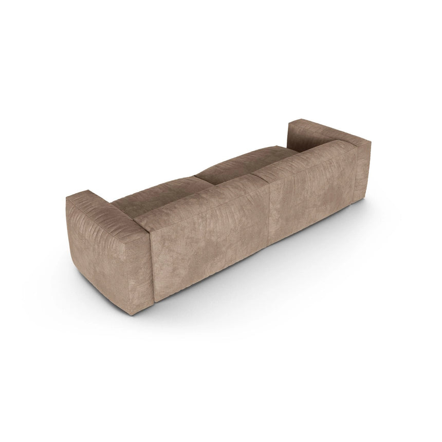 Martina 4-Sitzer Sofa, Sitztiefe 90 cm, aus Samt in Dunkelbeige (Vogue 3), 320x120 cm von Micadoni – Bild 4