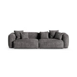 Martina 4-Sitzer Sofa, Sitztiefe 90 cm, aus Samt in Grau (Vogue 15), 320x120 cm von Micadoni – Bild 1
