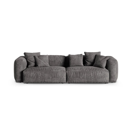 Martina 4-Sitzer Sofa, Sitztiefe 90 cm, aus Samt in Grau (Vogue 15), 320x120 cm von Micadoni – Bild 1