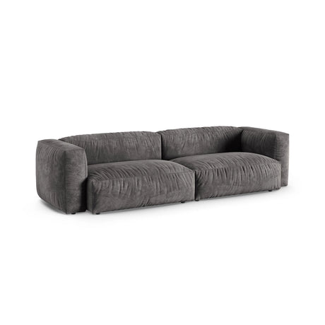Martina 4-Sitzer Sofa, Sitztiefe 90 cm, aus Samt in Grau (Vogue 15), 320x120 cm von Micadoni – Bild 3