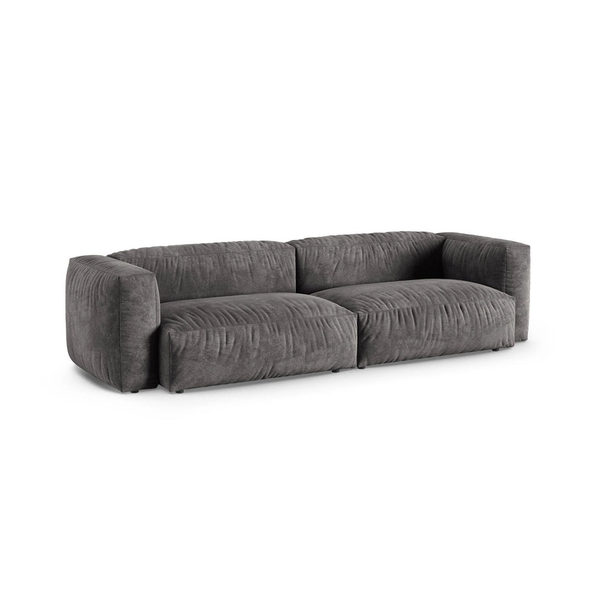 Martina 4-Sitzer Sofa, Sitztiefe 90 cm, aus Samt in Grau (Vogue 15), 320x120 cm von Micadoni – Bild 3