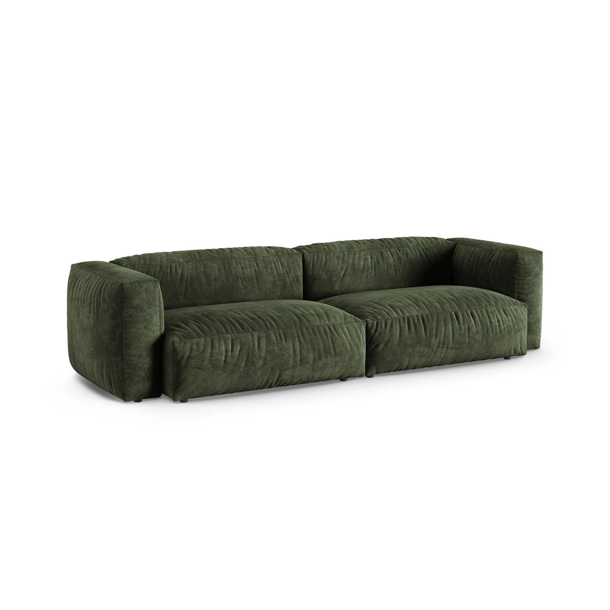 Martina 4-Sitzer Sofa, Sitztiefe 90 cm, aus Samt in Grün (Vogue 11), 320x120 cm von Micadoni – Bild 3