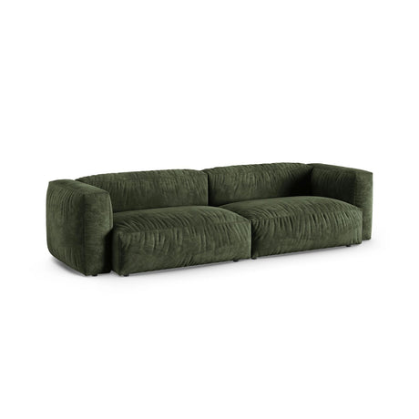 Martina 4-Sitzer Sofa, Sitztiefe 90 cm, aus Samt in Grün (Vogue 11), 320x120 cm von Micadoni – Bild 3