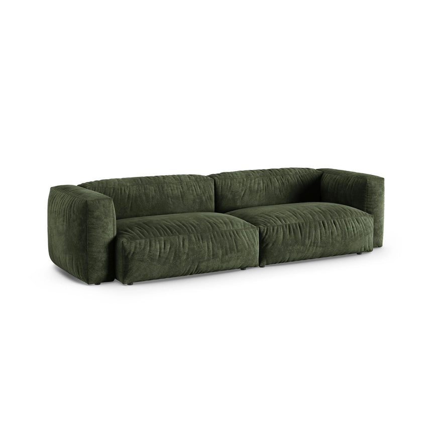 Martina 4-Sitzer Sofa, Sitztiefe 90 cm, aus Samt in Grün (Vogue 11), 320x120 cm von Micadoni – Bild 3