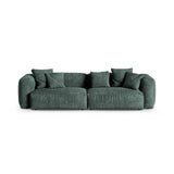 Martina 4-Sitzer Sofa, Sitztiefe 90 cm, aus Samt in Petrol (Vogue 12), 320x120 cm von Micadoni – Bild 1