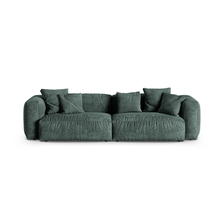 Martina 4-Sitzer Sofa, Sitztiefe 90 cm, aus Samt in Petrol (Vogue 12), 320x120 cm von Micadoni – Bild 1
