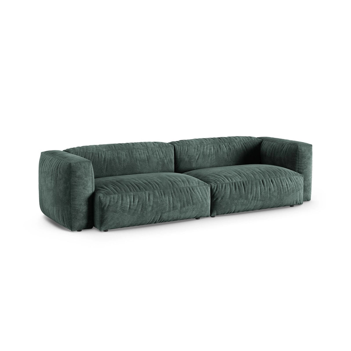Martina 4-Sitzer Sofa, Sitztiefe 90 cm, aus Samt in Petrol (Vogue 12), 320x120 cm von Micadoni – Bild 3
