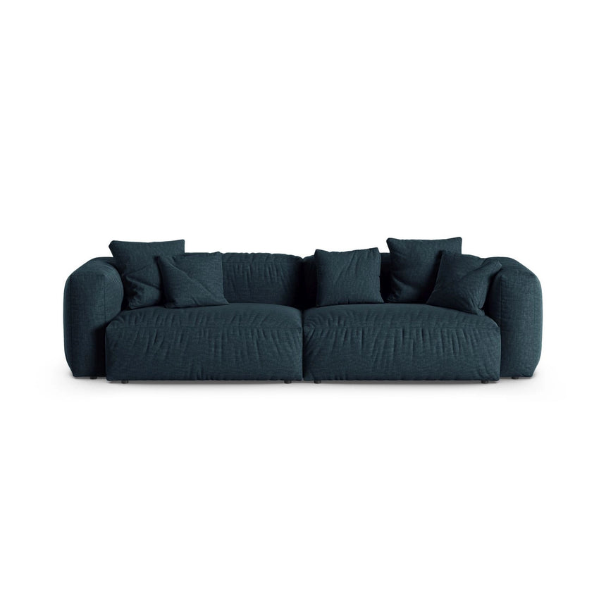 Martina 4-Sitzer Sofa, Sitztiefe 90 cm, aus Strukturierter Stoff in Blau Jeans (Boston Ocean), 320x120 cm von Micadoni – Bild 1