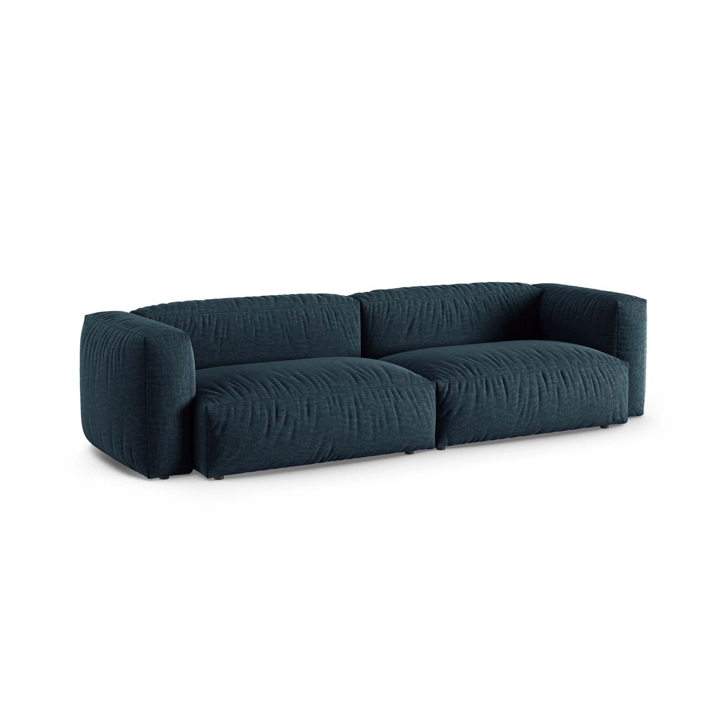 Martina 4-Sitzer Sofa, Sitztiefe 90 cm, aus Strukturierter Stoff in Blau Jeans (Boston Ocean), 320x120 cm von Micadoni – Bild 3
