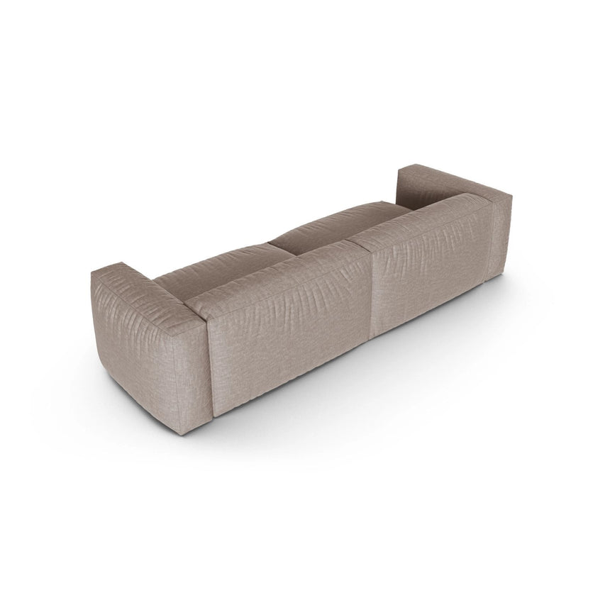 Martina 4-Sitzer Sofa, Sitztiefe 90 cm, aus Strukturierter Stoff in Dunkelbeige (Boston Trufa), 320x120 cm von Micadoni – Bild 4