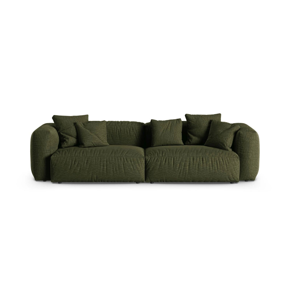 Martina 4-Sitzer Sofa, Sitztiefe 90 cm, aus Strukturierter Stoff in Grün (Boston Forest), 320x120 cm von Micadoni – Bild 1