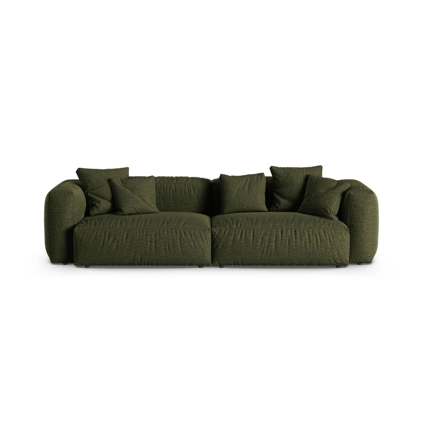 Martina 4-Sitzer Sofa, Sitztiefe 90 cm, aus Strukturierter Stoff in Grün (Boston Forest), 320x120 cm von Micadoni – Bild 1