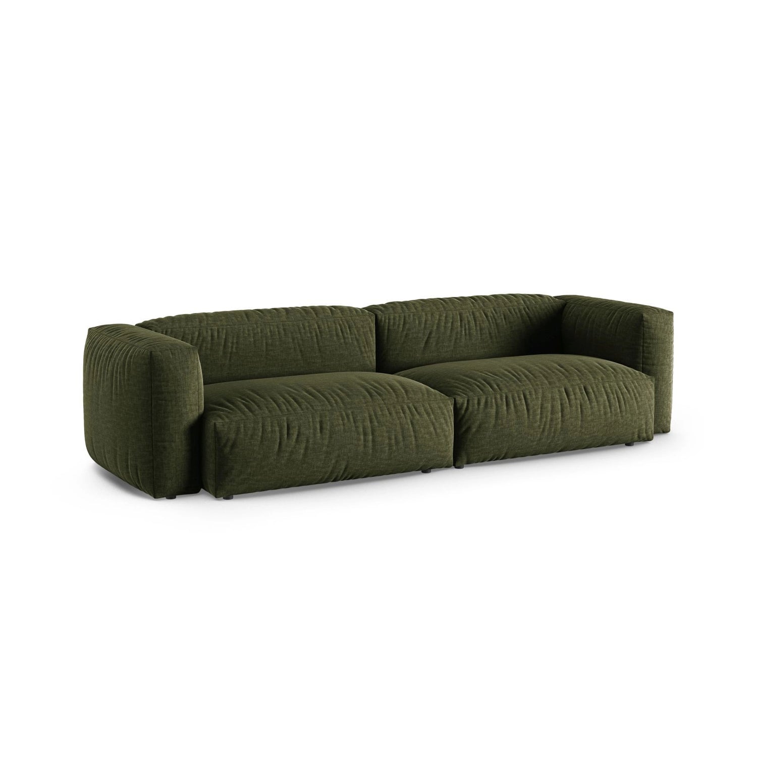 Martina 4-Sitzer Sofa, Sitztiefe 90 cm, aus Strukturierter Stoff in Grün (Boston Forest), 320x120 cm von Micadoni – Bild 3