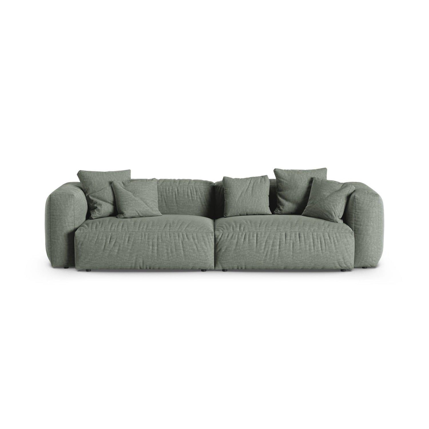 Martina 4-Sitzer Sofa, Sitztiefe 90 cm, aus Strukturierter Stoff in Moosgrün (Boston Water Green), 320x120 cm von Micadoni – Bild 1