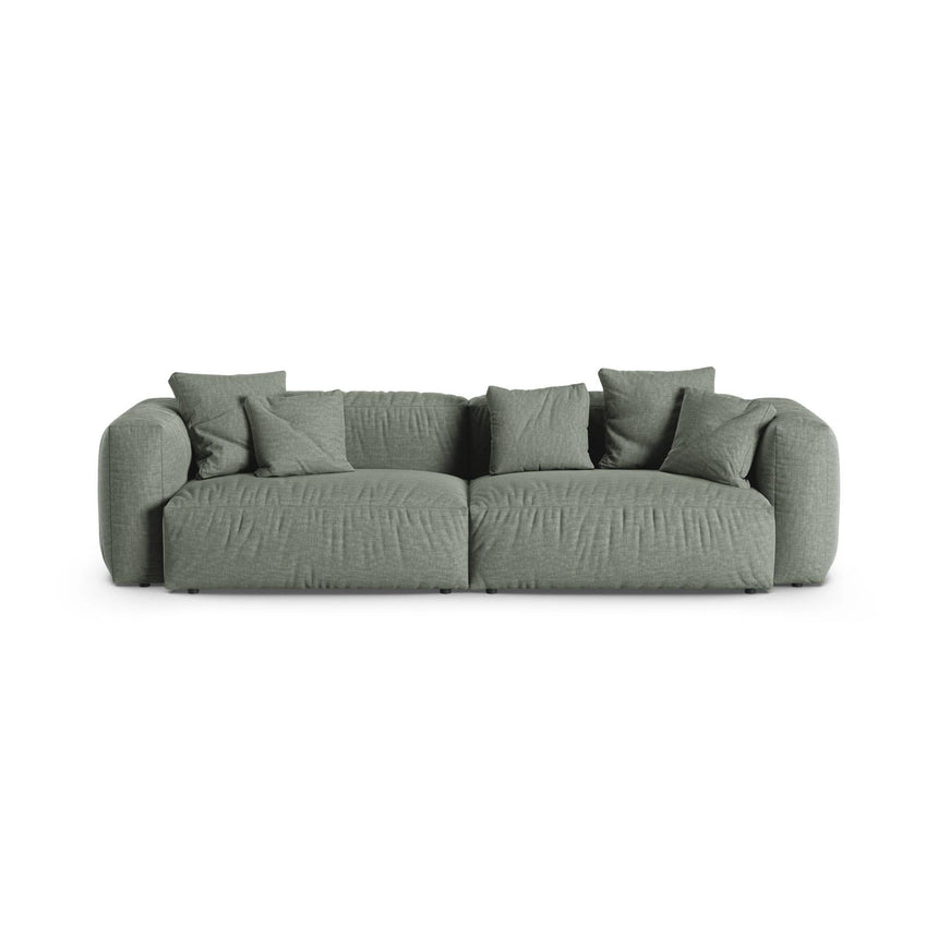 Martina 4-Sitzer Sofa, Sitztiefe 90 cm, aus Strukturierter Stoff in Moosgrün (Boston Water Green), 320x120 cm von Micadoni – Bild 1