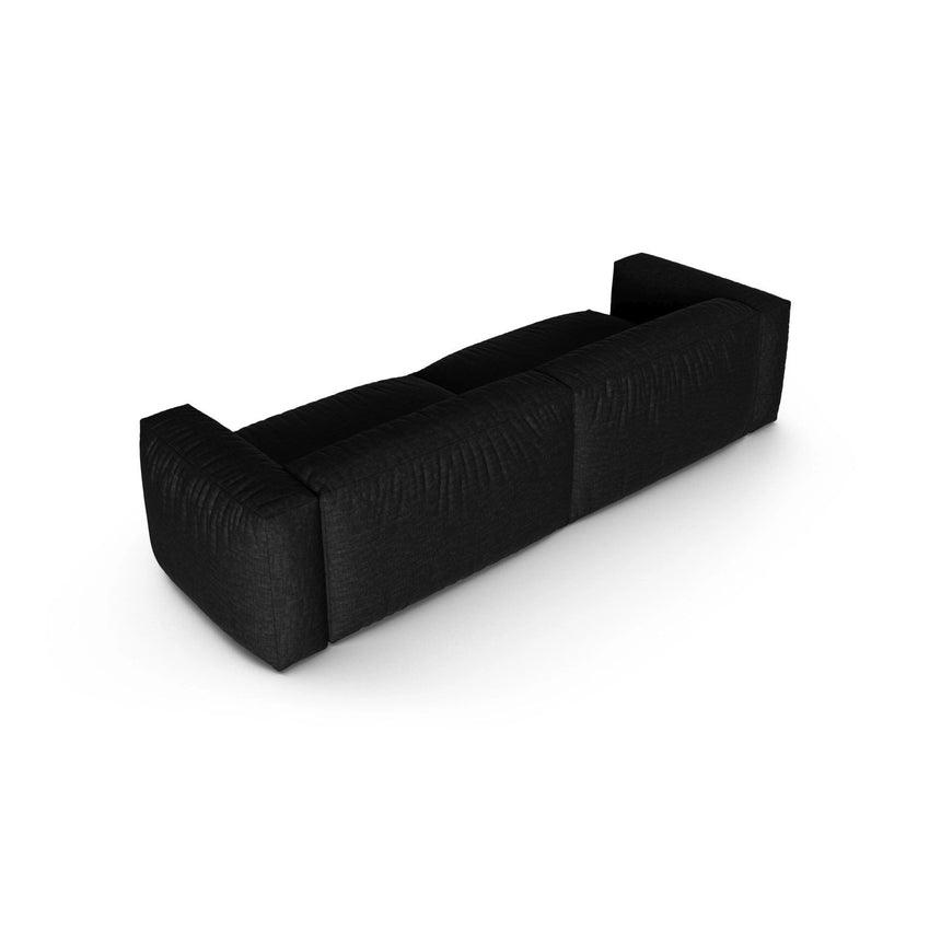 Martina 4-Sitzer Sofa, Sitztiefe 90 cm, aus Strukturierter Stoff in Schwarz (Boston Black), 320x120 cm von Micadoni – Bild 4