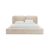 Martina Bett mit Doppelkopfteil und Stauraum aus Cord in Leichtes Beige (Tilia 03), 140x200 cm von Micadoni – Bild 5