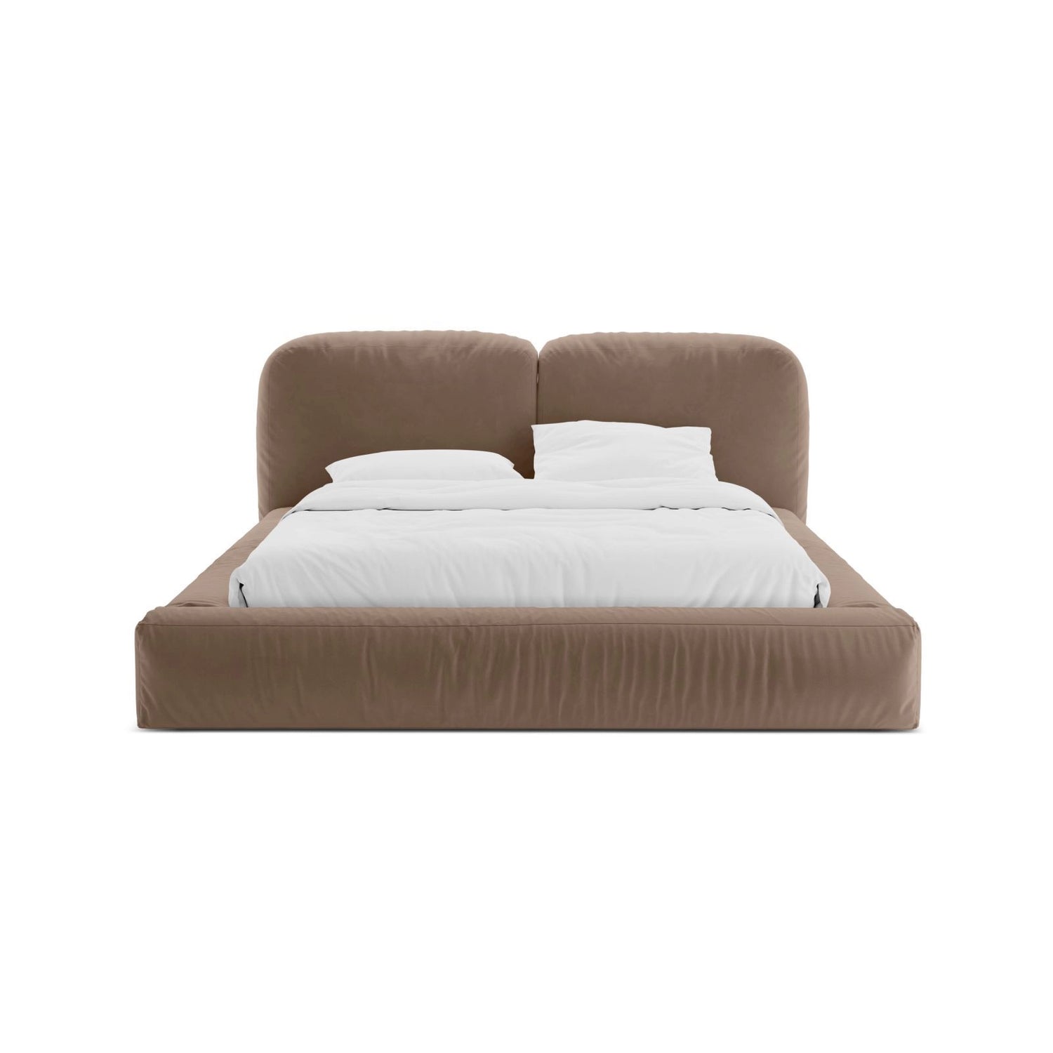 Martina Bett mit Doppelkopfteil und Stauraum aus Samt in Dunkelbeige (Vogue 3), 160x200 cm von Micadoni – Bild 5