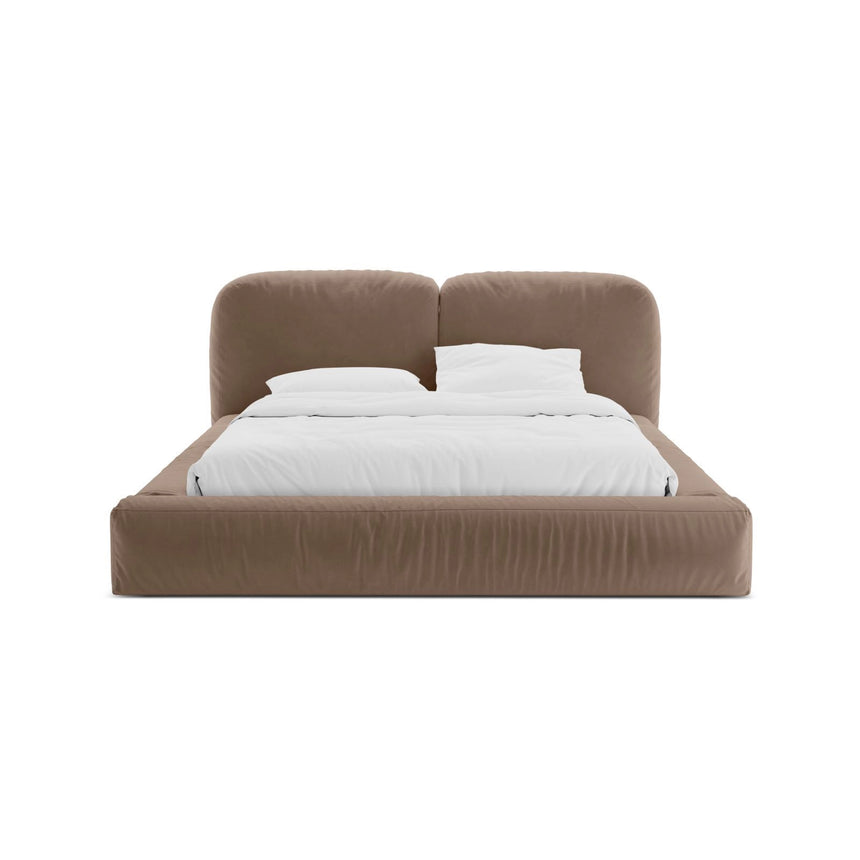 Martina Bett mit Doppelkopfteil und Stauraum aus Samt in Dunkelbeige (Vogue 3), 160x200 cm von Micadoni – Bild 5