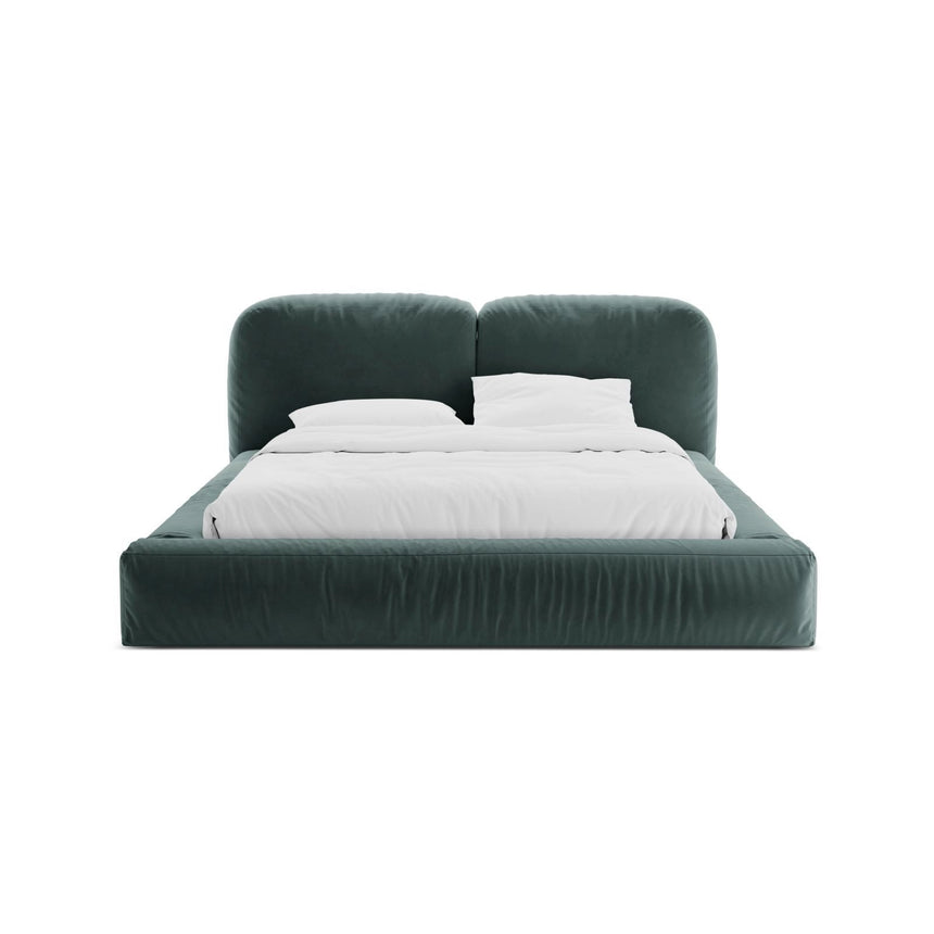 Martina Bett mit Doppelkopfteil und Stauraum aus Samt in Petrol (Vogue 12), 160x200 cm von Micadoni – Bild 5