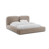 Martina Bett mit Doppelkopfteil und Stauraum aus Strukturierter Stoff in Dunkelbeige (Boston Trufa), 180x200 cm von Micadoni – Bild 1