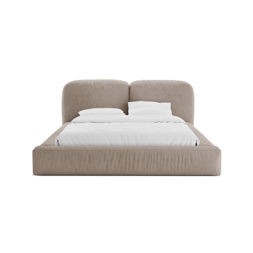 Martina Bett mit Doppelkopfteil und Stauraum aus Strukturierter Stoff in Dunkelbeige (Boston Trufa), 180x200 cm von Micadoni – Bild 5