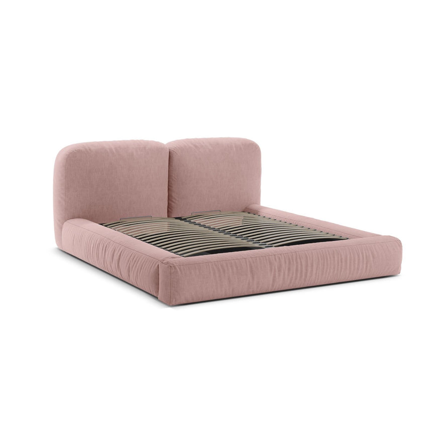 Martina Bett mit Doppelkopfteil und Stauraum aus Strukturierter Stoff in Rosa (Boston Pink), 160x200 cm von Micadoni – Bild 6