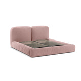 Martina Bett mit Doppelkopfteil und Stauraum aus Strukturierter Stoff in Rosa (Boston Pink), 180x200 cm von Micadoni – Bild 6