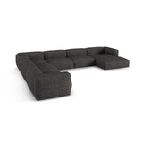 Martina Modulares Panoramasofa, Linke Seite, Sitztiefe 90 cm, aus Boucle in Anthrazit (Monet Anthracite), 420x330 cm von Micadoni – Bild 4