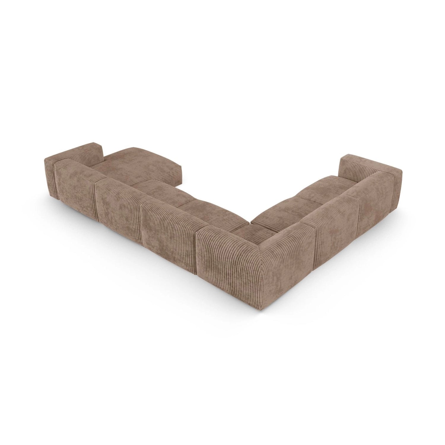 Martina Modulares Panoramasofa, Linke Seite, Sitztiefe 90 cm, aus Cord in Acorn (Tilia 17), 420x330 cm von Micadoni – Bild 5