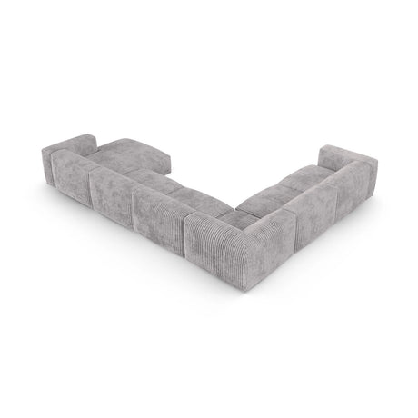 Martina Modulares Panoramasofa, Linke Seite, Sitztiefe 90 cm, aus Cord in Hellgrau (Tilia 86), 420x330 cm von Micadoni – Bild 5