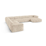 Martina Modulares Panoramasofa, Linke Seite, Sitztiefe 90 cm, aus Cord in Leichtes Beige (Tilia 03), 420x330 cm von Micadoni – Bild 4