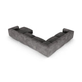 Martina Modulares Panoramasofa, Linke Seite, Sitztiefe 90 cm, aus Samt in Grau (Vogue 15), 420x330 cm von Micadoni – Bild 5