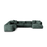 Martina Modulares Panoramasofa, Linke Seite, Sitztiefe 90 cm, aus Samt in Petrol (Vogue 12), 420x330 cm von Micadoni – Bild 1