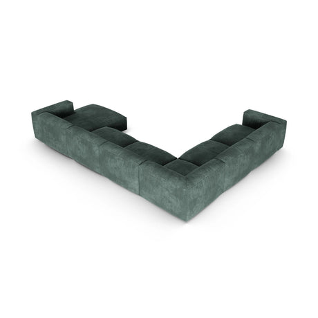 Martina Modulares Panoramasofa, Linke Seite, Sitztiefe 90 cm, aus Samt in Petrol (Vogue 12), 420x330 cm von Micadoni – Bild 5