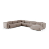 Martina Modulares Panoramasofa, Linke Seite, Sitztiefe 90 cm, aus Strukturierter Stoff in Dunkelbeige (Boston Trufa), 420x330 cm von Micadoni – Bild 3