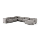 Martina Modulares Panoramasofa, Linke Seite, Sitztiefe 90 cm, aus Strukturierter Stoff in Hellgrau (Boston Light Grey), 420x330 cm von Micadoni – Bild 3