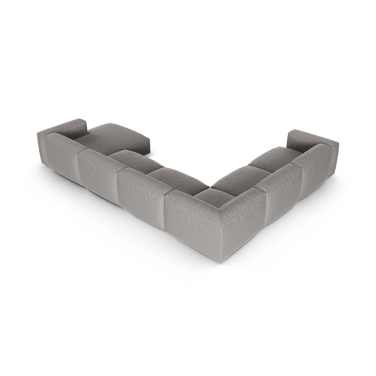 Martina Modulares Panoramasofa, Linke Seite, Sitztiefe 90 cm, aus Strukturierter Stoff in Hellgrau (Boston Light Grey), 420x330 cm von Micadoni – Bild 5