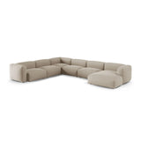 Martina Modulares Panoramasofa, Linke Seite, Sitztiefe 90 cm, aus Strukturierter Stoff in Leichtes Beige (Boston Toffee), 420x330 cm von Micadoni – Bild 3
