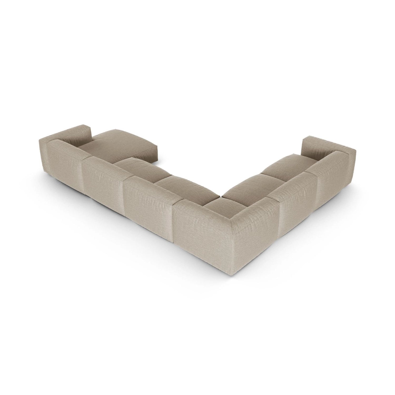 Martina Modulares Panoramasofa, Linke Seite, Sitztiefe 90 cm, aus Strukturierter Stoff in Leichtes Beige (Boston Toffee), 420x330 cm von Micadoni – Bild 5