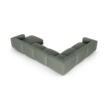 Martina Modulares Panoramasofa, Linke Seite, Sitztiefe 90 cm, aus Strukturierter Stoff in Moosgrün (Boston Water Green), 420x330 cm von Micadoni – Bild 5