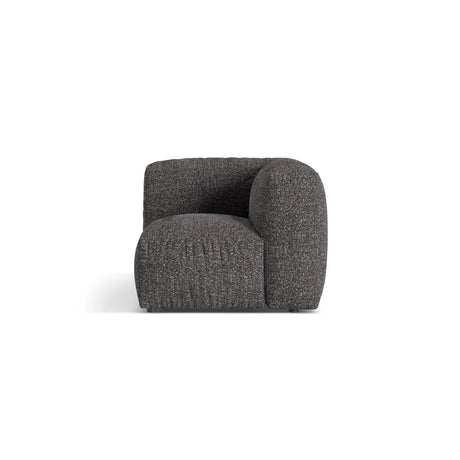 Martina Modulares Sofa Sitzelement, Linke Seite, Sitztiefe 76 cm, aus Boucle in Anthrazit (Monet Anthracite), 106x106 cm von Micadoni – Bild 1