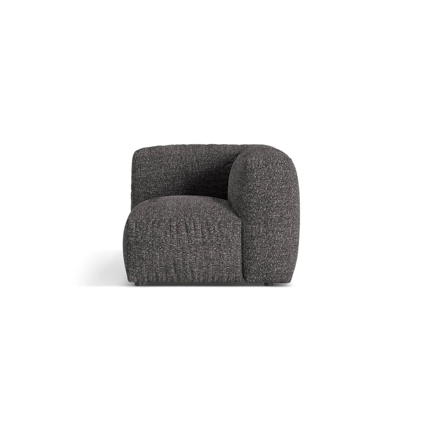 Martina Modulares Sofa Sitzelement, Linke Seite, Sitztiefe 76 cm, aus Boucle in Anthrazit (Monet Anthracite), 106x106 cm von Micadoni – Bild 1