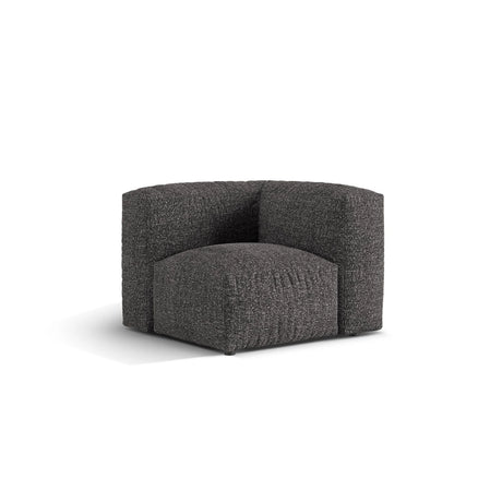 Martina Modulares Sofa Sitzelement, Linke Seite, Sitztiefe 76 cm, aus Boucle in Anthrazit (Monet Anthracite), 106x106 cm von Micadoni – Bild 3