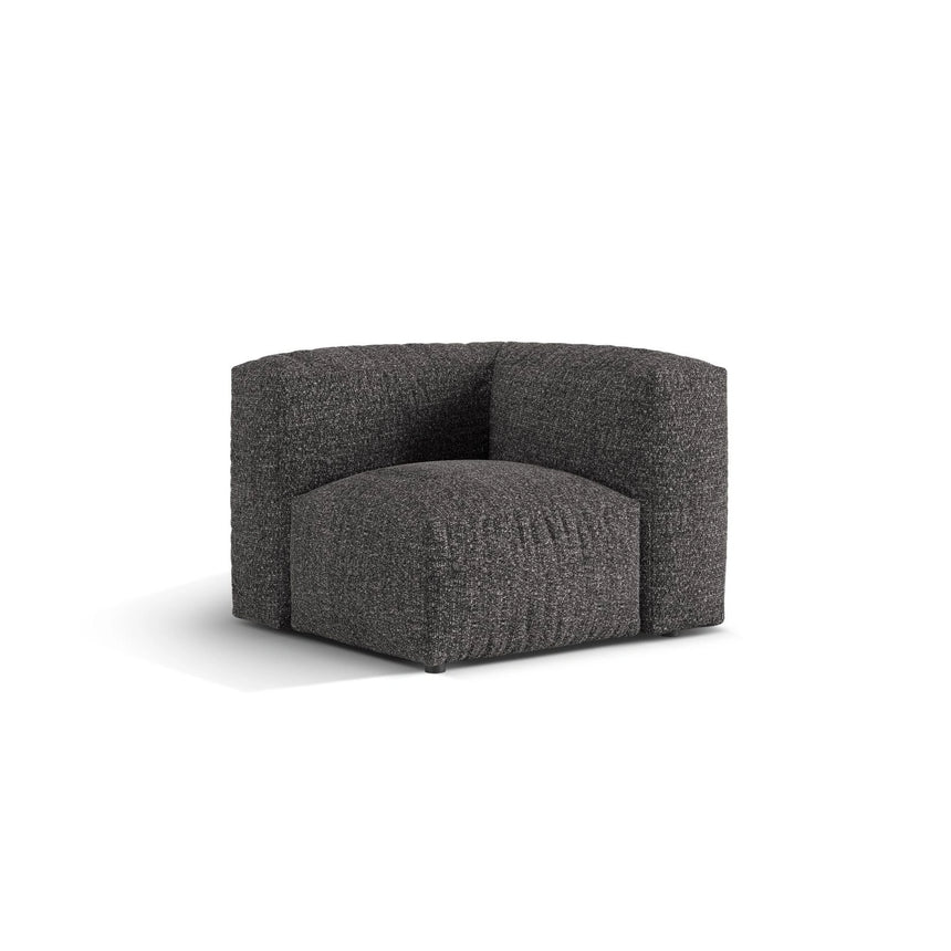 Martina Modulares Sofa Sitzelement, Linke Seite, Sitztiefe 76 cm, aus Boucle in Anthrazit (Monet Anthracite), 106x106 cm von Micadoni – Bild 3